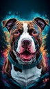 Artistic representation pitbull image portrayed with colorful art