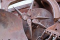 Artistic Rusted Metal Pinwheel Sculpture, Cogs and Wheels