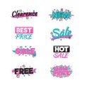 Artistic sale and discount advertising stickers