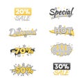 Artistic sale and discount advertising stickers