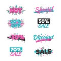 Artistic sale and discount advertising stickers