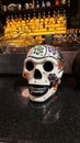 Artistic Scull in the Mexican restaurnt Royalty Free Stock Photo