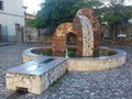 Artistic sculpture in a fountain