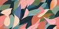 Artistic seamless pattern with abstract leaves. Modern design Royalty Free Stock Photo