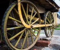 Artistic shot of wheels of hand cart. Uttarakhand India