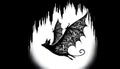 An artistic silhouette of a bat (Chiroptera), featuring int Royalty Free Stock Photo