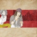 Artistic silkscreen Johnny Depp is an actor, director, musician. Royalty Free Stock Photo