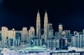 Artistic sketch of Kuala Lumpur at night Royalty Free Stock Photo