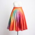 Rainbow Colored Skirt On Mannequin: A Digital Airbrushing Masterpiece Royalty Free Stock Photo