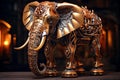 Artistic Steampunk elephant steam. Generate Ai