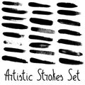 Artistic strokes set.