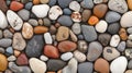An Artistic and Textured Background Featuring a Variety of Colorful River Rocks and Smooth Pebbles Royalty Free Stock Photo