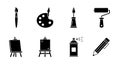 Artistic Tools Icon Set Royalty Free Stock Photo