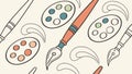 Artistic Tools and Paint Palette Seamless Pattern, vector design Generative AI Royalty Free Stock Photo