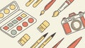 Artistic Tools & Photography Seamless Pattern, vector design Generative AI Royalty Free Stock Photo