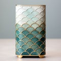 Artistic Vase With Scallops Pattern In Oriental Minimalism Style