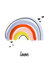 Artistic vector illustration of playful rainbow. Funny design for cute greeting card or cool poster