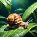 Artistic vector snail. Minimalist natural concept for design projects. Royalty Free Stock Photo
