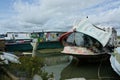 Quirky houseboat. Alternative lifestyle living.