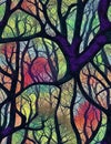 An artistic view of the forest. AI generated