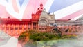 Artistic Vision Council House Birmingham with Statue The River a Royalty Free Stock Photo