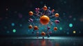 Artistic Visualization of Protons, Neutrons, and Electrons Forming an Atomic Structure