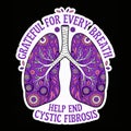 Artistic Floral Lungs with Text Supporting Awareness and Advocacy for Cystic Fibrosis Community Health Initiatives Royalty Free Stock Photo