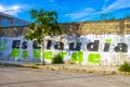 Artistic walls with paintings and graffiti Playa del Carmen Mexico