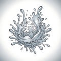 Artistic Water Splash Illustration with Dynamic Movement and Stylized Design Royalty Free Stock Photo
