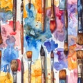 Artistic Watercolor Brushes and Splashes Royalty Free Stock Photo