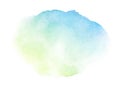 Watercolor creative light blue green brush stroke