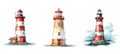 artistic watercolor lighthouse tower ai generated watercolor