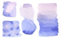 Artistic Watercolor Wash Background Blue, lilac, purple isolated