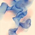 Abstract flowing blue lines with halftone dot pattern on light background Royalty Free Stock Photo