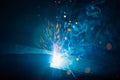 Artistic welding sparks light, industrial background Royalty Free Stock Photo