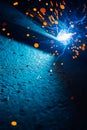 Artistic welding sparks light, industrial background Royalty Free Stock Photo