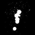 Artistic white paint hand made creative wet dirty ink or oil drop spots silhouette isolated on black background Royalty Free Stock Photo