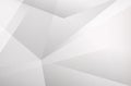 Artistic white surface in gray with transparent abstract geometric triangles shapes