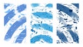 Artistic winter sketchy backgrounds. Snowy windows. Blurred background, drawn vector illustration. Blue particles, brush strokes o Royalty Free Stock Photo