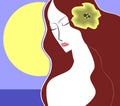 Artistic woman face with flower Royalty Free Stock Photo