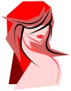 Artistic woman face in red tones isolated Royalty Free Stock Photo