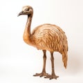 Naturalistic Bentwood Emu Sculpture On White Background