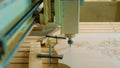 Artistic wood processing, computer-controlled precision Royalty Free Stock Photo