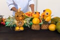 Artistically carved fruits and vegetables