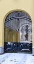 Artistically carved metal gate at the Stenbock house. 2023.Travel concept