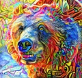 Abstract Grizzly Bear Portrait Painting