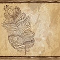 Artistically drawn, stylized, vector tribal Royalty Free Stock Photo