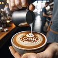 Artistry in Espresso: Crafty Barista\'s Latte Creation