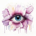 Watercolor Flower Eye Illustration With Realism And Surrealistic Elements Royalty Free Stock Photo