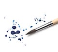 Artists brush and blots Royalty Free Stock Photo